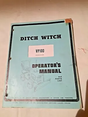 Buy Ditch Witch Model VP100(Vibratory Plow) Operators Manual & Parts List  • 47.20$