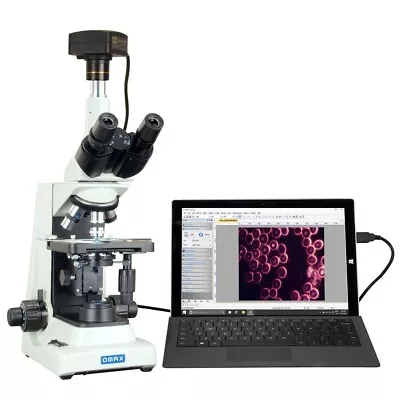 Buy OMAX 40X-2000X PLAN Ultra-Bright LED USB3 10MP Live Blood Darkfield Microscope • 2,016.99$