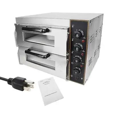 Buy 3000W Electric Double Deck Pizza Oven Commercial Toaster Bake Broiler Oven US • 288.55$