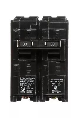 Buy Siemens  Double Pole 30 Amp Breaker Q230 Circuit Breaker • 12$