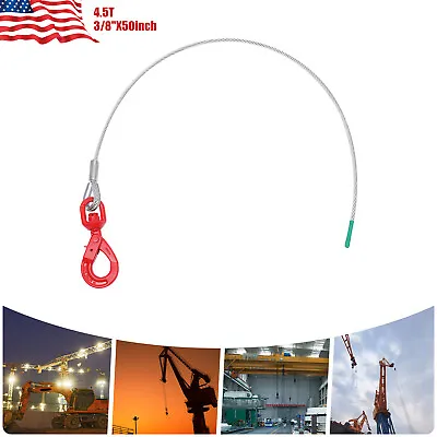 Buy Winch Cable 3/8''x50'' Self Locking Swivel Hook Tow Flatbed Truck Lifting • 23.75$