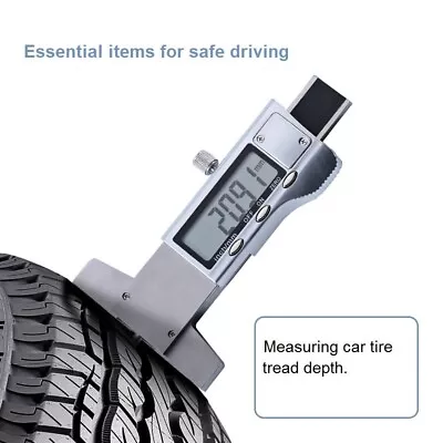 Buy LCD Tire Depth Detection Ruler Stainless Steel Digital Depth Gauge 0-25 Mm • 45.96$