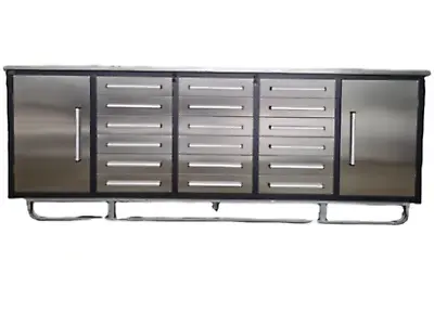 Buy Steelman 10ft Storage Cabinet With Workbench 18 Drawers 2 Cabinets  • 4,460$