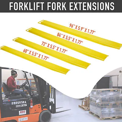 Buy 2PCS Pallet Fork Extension 60'' 72'' 84'' 96'' Pallet Extensions Forklift Truck • 52.24$