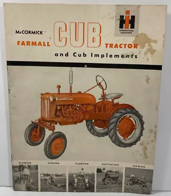 Buy Vintage IH Farmall Cub Tractor Brochure Implements Plows Planters Cultivator • 19.95$
