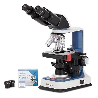 Buy Amscope 40-2500X USB Rechargeable Binocular Compound Microscope+Mech Stage+Slide • 259.99$