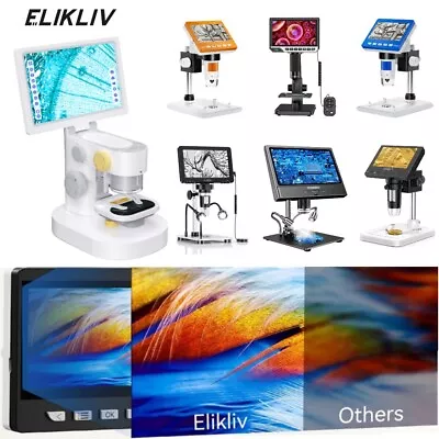 Buy Elikliv Digital Microscope With Screen HD Camera For PCB Soldering Error Coins • 10.99$