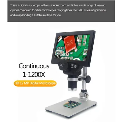 Buy 12MP 7inch LCD Display Magnifier Digital Electronic Microscope Monitor Soldering • 98$