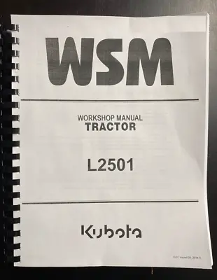 Buy 2501 Tractor Technical Workshop Repair Manual Fits Kubota 2501L • 34.93$