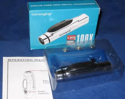 Buy Lumagny Focus Free Metal LED Light 100X Mini Microscope Model MG6170 • 22.74$
