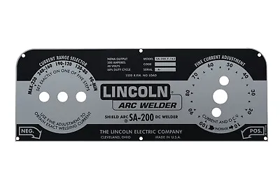 Buy Lincoln Welder SA-200 BLACK NAMEPLATE 9SM10926-B • 79$