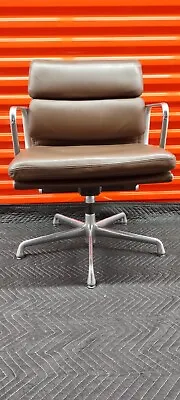 Buy Original Herman Miller Eames Soft Pad Management Office Chair Brown Leathe • 1,500$