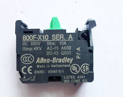 Buy Allen-Bradley 800F-X10 Electrical Push Button,N/O Contact Block Quad Connect✦ K • 5.54$
