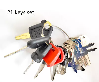 Buy 21pcs Heavy Equipment Construction Keys Set For Case CAT Komatsu Bobcat  JD TCM • 17.50$