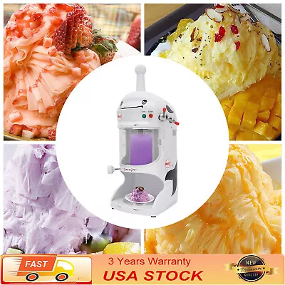 Buy New Commercial Ice Shaver Shaved Ice Block Machine Electric Snow Cone Maker 110V • 311.22$
