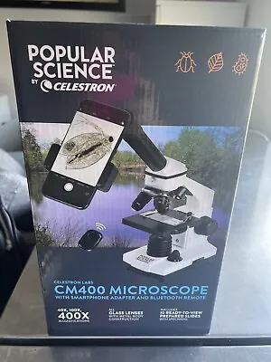 Buy Popular Science Celestron CM400 Compound Microscope + Smartphone Adapter+ Remote • 115.99$