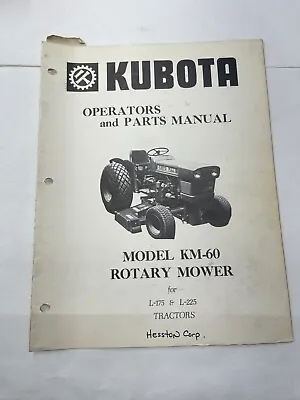 Buy Kubota Operator's And Parts Manual For Rotary Mower Model KM-60 • 10$