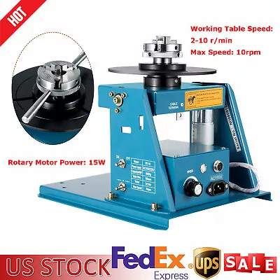 Buy 2.5  Rotary Welding Positioner Turntable Table 3 Jaw Lathe Chuck 2-10RPM Tables • 247$