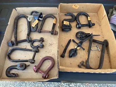 Buy Clevis Plow Disk Implement Tractor Horse VINTAGE ASSORTMENT Lot Hook Pulley Pin • 99.97$