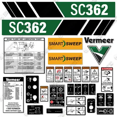 Buy Fits Vermeer SC362 Stump Grinder Decal Kit (New Style) - 7 YEAR 3M Vinyl! • 149.95$