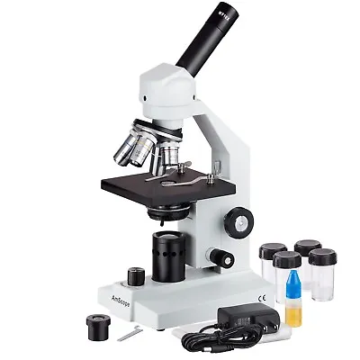 Buy AmScope M500C-LED 40x-2500x Portable LED Compound Biological Microscope • 213.99$