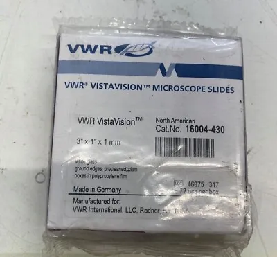 Buy 5 Qty- 72 Pack VWR VistaVision Glass Microscope Slides 16004-430 3  X 1  X 1mm  • 19.99$
