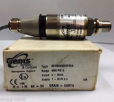 Buy GEMS Intrinsically Safe Pressure Transmitter 221CBGH4002FBEA 4000 Psi   • 150$