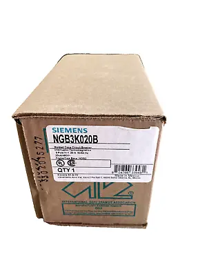 Buy NEW Siemens NGB3K020B 3p 480v 20a Circuit Breaker NEW IN BOX ( NGB3K020 ) 20AVL • 325$