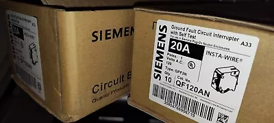 Buy Siemens QF120AN 20A GFCI Plug-In Circuit Breaker Case Box Of 10 Brand New • 370$