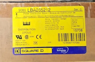 Buy Square D 9080 Lba265212 Series C Power Distribution Block New • 29.99$