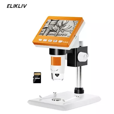 Buy Elikliv USB Digital Microscope 1000X 4.3'' LCD Screen Coin Microscope &32GB Card • 56.99$