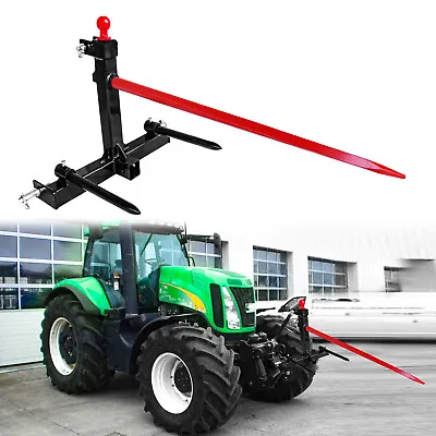 Buy 3 Point Trailer Hitch Category 1 Tractor 49'' Hay Bale Spear 17'' Stabilizer Bar • 289.99$