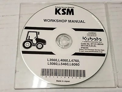 Buy Kubota Service Workshop Manual CD Disc - L3560 L4060 L4760 Tractor NOS • 30$