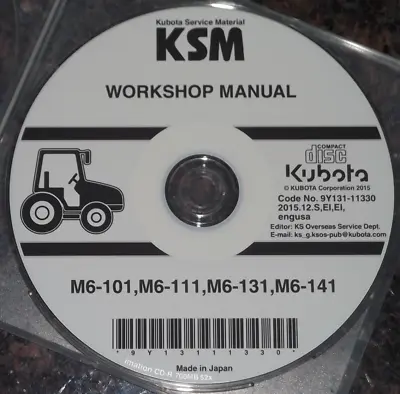 Buy Kubota M6-101 M6-111 M6-131 M6-141 Tractor Service Repair Workshop Manual Cd/dvd • 49.99$