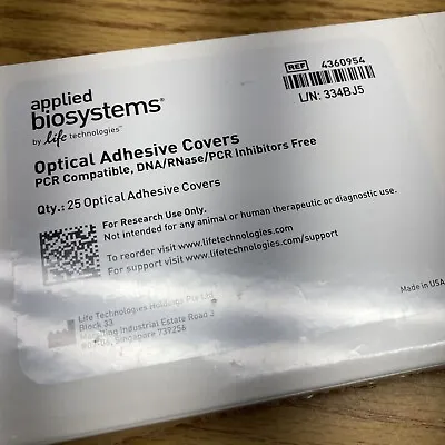 Buy New SEALED Applied Biosystems Optical Adhesive Covers - 4360954 - Qty: 25 • 49.89$