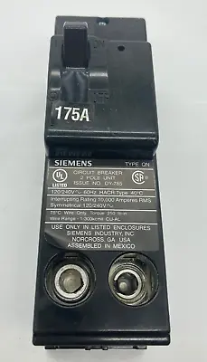 Buy Siemens QN2175 2 Pole 175 Amp 120 240V Type QN Plug In Main  Circuit Breaker New • 164.89$