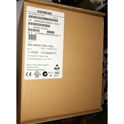 Buy New Siemens 6SE6440-2UD31-1CA1 6SE6 440-2UD31-1CA1 MICROMASTER440 Without Filter • 613.87$