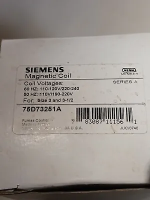 Buy Siemens 75d73251a Coil For Size 3 & 3-1/2 Starters • 155$