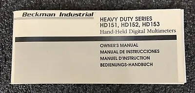 Buy Beckman Industrial, Heavy Duty Series HD151, HD152, HD153 Multimeter Manual • 15$