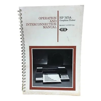 Buy Hp 7475a Graphics Plotter Operation And Interconnection Manual  • 49.95$
