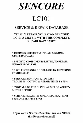 Buy SENCORE LC101 (SERVICE & REPAIR DATABASE) Symptoms&Cures, Precise Repair Details • 229.95$