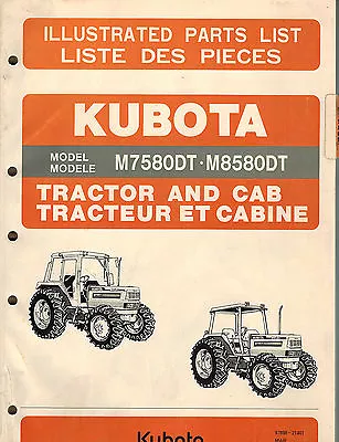 Buy Kubota M7580dt  M8580dt Tractor And Cab Parts  Manual • 69.95$