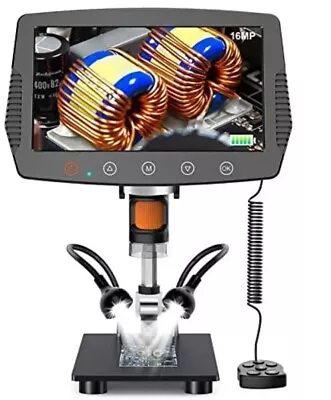 Buy 9 '' LCD Digital Microscope 1500X Magnification Coin Microscope With 16MP Camera • 99$