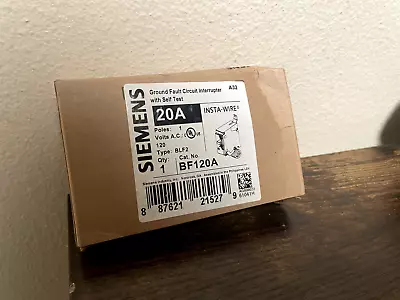 Buy (1) NEW Siemens BF120A 1p 20a GFCI BL Circuit Breaker NEW IN BOX - 15 AVAILABLE • 98$