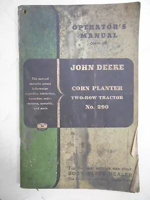 Buy John Deere No 290 2 Row Corn Planter Operator Instructions • 5$