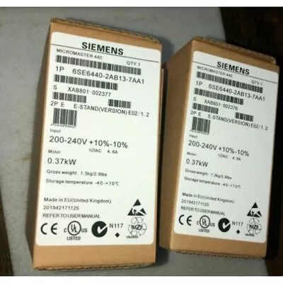Buy New Siemens 6SE6 440-2AB13-7AA1 6SE6440-2AB13-7AA1 MICROMASTER440 Without Filter • 426$