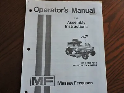 Buy  M F5 And Mf 8 Riding Lawn Mowers Operators Manual & Assembly Instructions • 8.99$