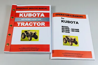 Buy Kubota B5100 B6100 B7100 Tractor Service Operators Repair Shop Manual Book Set • 46.97$