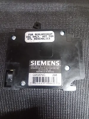 Buy Siemens Q2020NC 120V Circuit Breaker 20 Amp • 20$