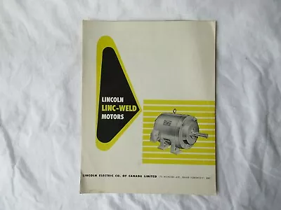 Buy 1957 Lincoln Linc-weld Motors Welding Brochure • 8.79$